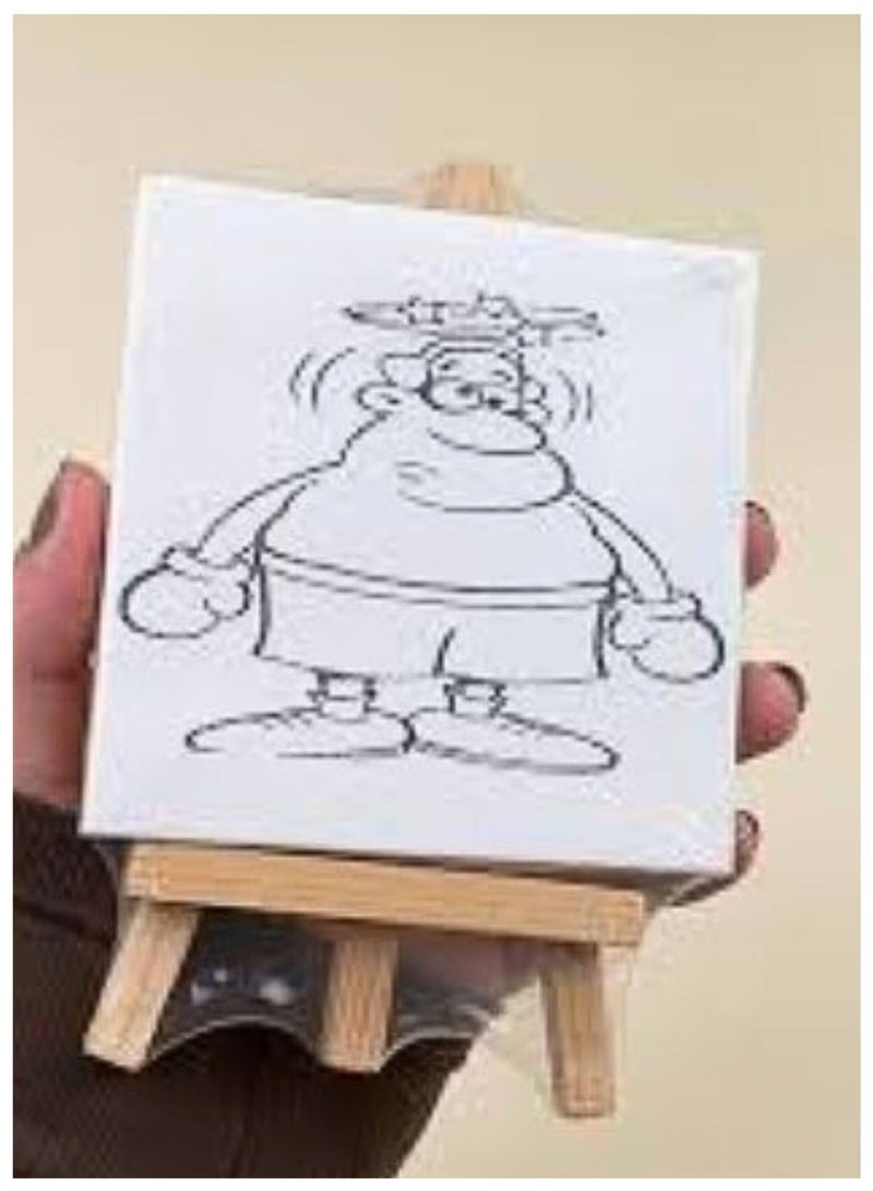 Mini Canvas and Easel Set Small  Wooden Display Stand and Canvas Panels for Artist, Students, Adults, Kids Painting